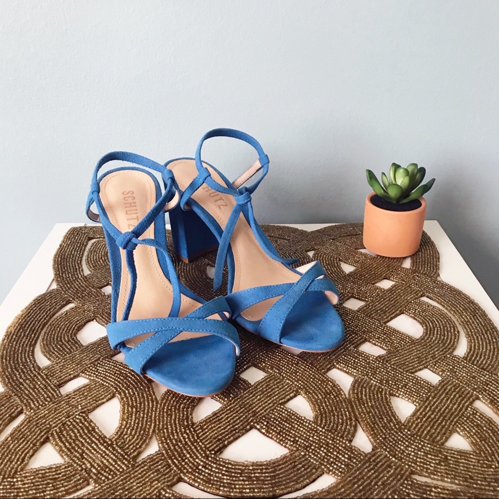 SCHUTZ Blue Henrica Sandals Size 6.5
